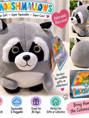 Smooshimals Rocco Raccoon 6” Plush Series 2 Toy Factory w/ Original Tag